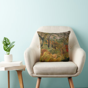Almofada Tigre numa Tempestade Tropical por Henri Rousseau