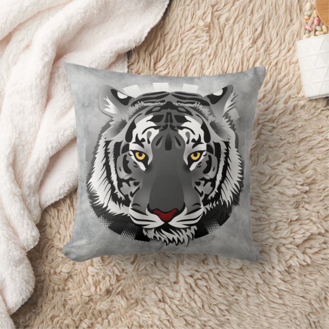 Almofada Tigre Preto E Branco (Cobertor)