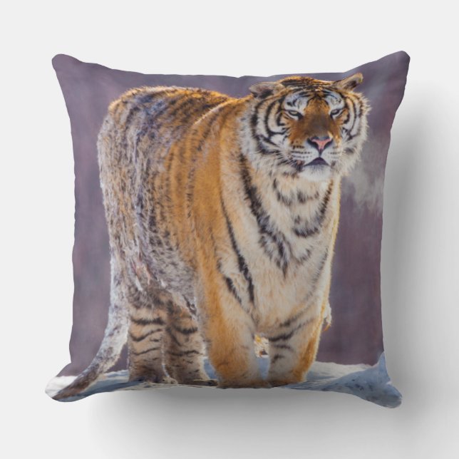 Almofada Tigre siberiano na neve, China (Frente)