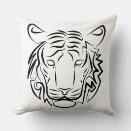 Almofada Tigre Tribal Negro e Branco