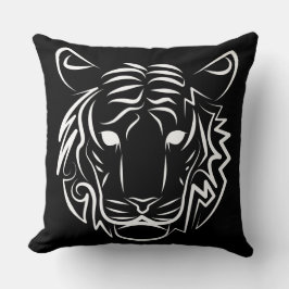 Almofada Tigre Tribal Negro e Branco