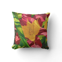 Tigre Vermelho Pintura floral Lily, Fundo Sólido