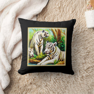 Almofada Tigres Brancos Na Selva. Comprar Agora