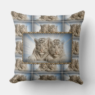 Almofada Tigres brancos/travesseiros decorativos