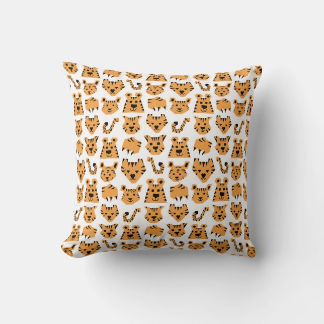 Almofada Tigres do Triângulo Tangerine (Frente)