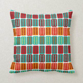 Almofada tijolos vermelhos da hortelã do teste padrão retro