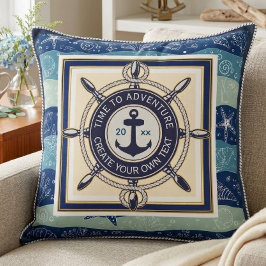 Almofada Time To Adventure Custom Maritime Boat Name