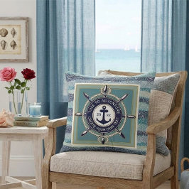 Almofada Time To Adventure Custom Maritime Boat Name