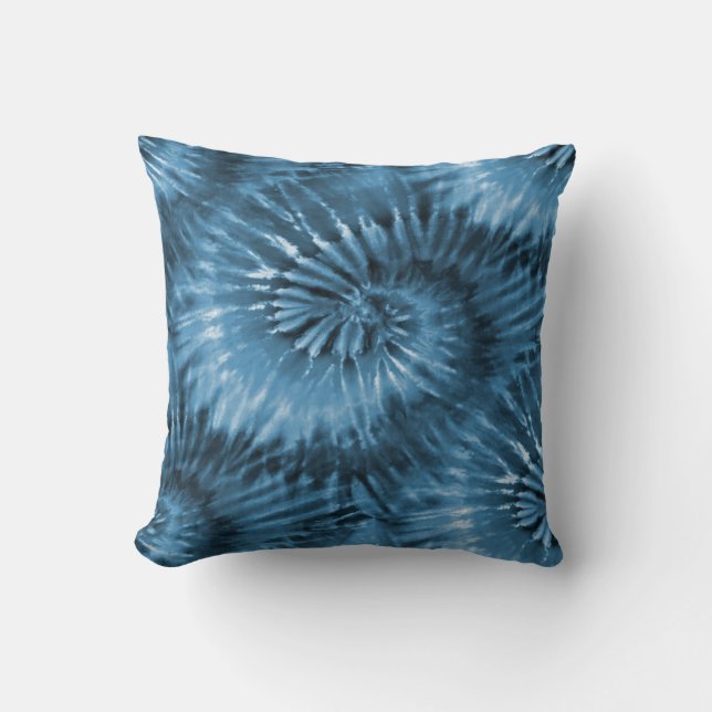 Almofada Tinta Azul Cinza Estrela Explosão Espiral Retro (Frente)