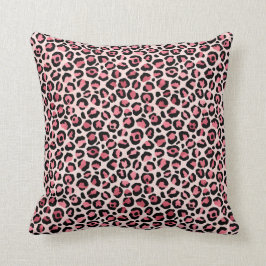 Almofada Tinta-chic e impressão-leopardo-negra