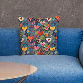 Almofada Tinta Colorida de Corações de Dia de os namorados