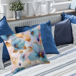 Almofada Tinta de Álcool Floral Azul Eetéreo