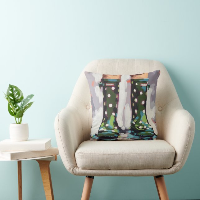 Almofada Tinta de Botas de Chuva - Decoração de Berçário (Cadeira)