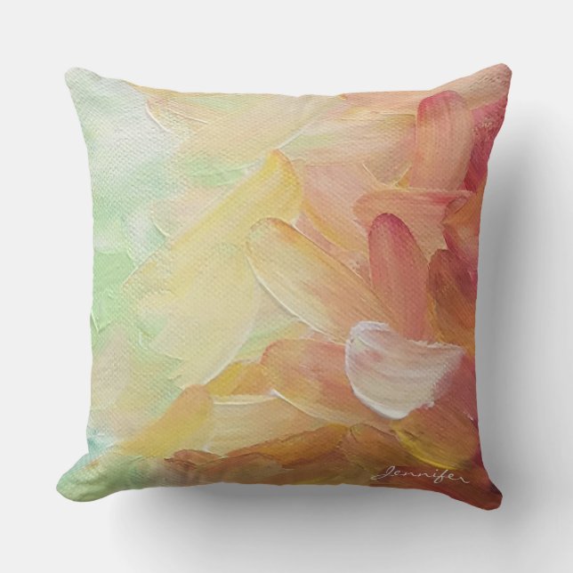 Almofada Tinta de óleo de Ouro Vermelho Personalizado Moder (Frente)