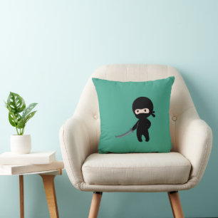 Almofada Tiny Angry Ninja no Verde Escuro