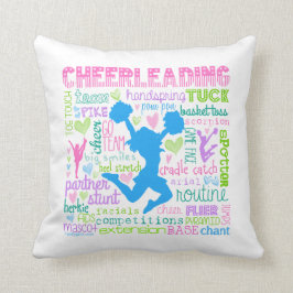 Almofada Tipografia Cheerleading Pastel das palavras