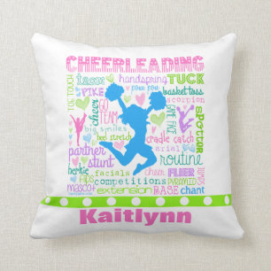 Almofada Tipografia Cheerleading Pastel personalizada das