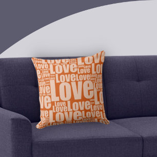 Almofada Tipografia de Amor Laranja Queimado