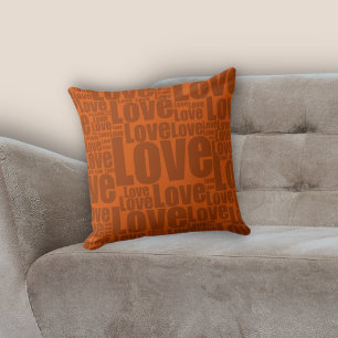 Almofada Tipografia de Amor Laranja Queimado