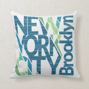Almofada Tipografia de Brooklyn New York