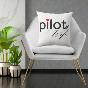 Almofada Tipografia de Esposa Piloto, Presente Simples e Pe