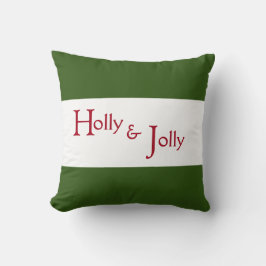 Almofada Tipografia de Natal Holly Jolly Red Holiday