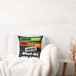 Almofada Tipografia de rasta jamaicana Patois "Wah Yuh Seh"