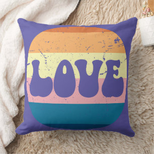 Almofada Tipografia Do Amor Com Vintage Sunset Strips