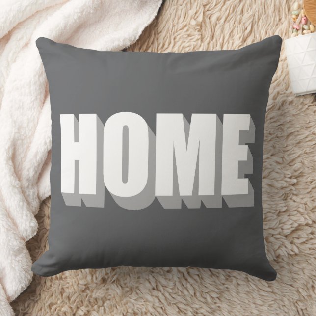 Almofada Tipografia doméstica: mínimo simples branco de cin (Cobertor)