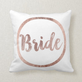 Almofada Tipografia Dourado cor-de-rosa da noiva do falso