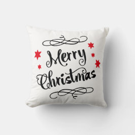 Almofada Tipografia Feliz de Natal - Branco Vermelho