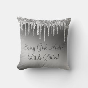 Almofada Tipografia Glitter Dourada Girly Sparkle Glitter