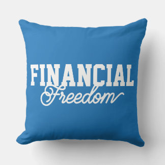 Almofada Tipografia Liberdade Financeira Azul FFS