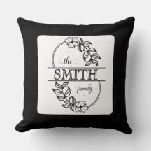 Tipografia Minimalista Floral Preta Personalizada 