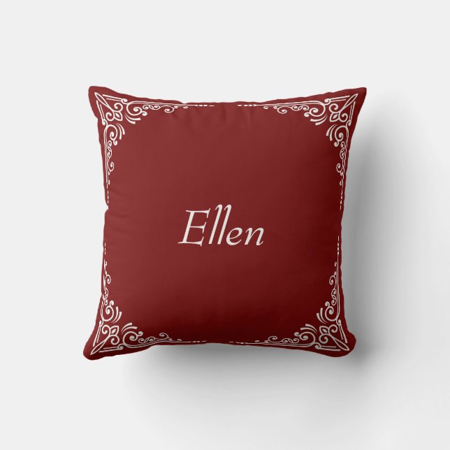 Almofada Tipografia Moderna Elegante Personalizada Nome  (Verso)