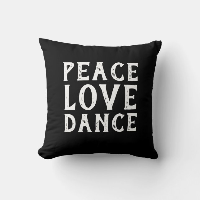 Almofada tipografia PEACE LOVE DANCE | (Frente)