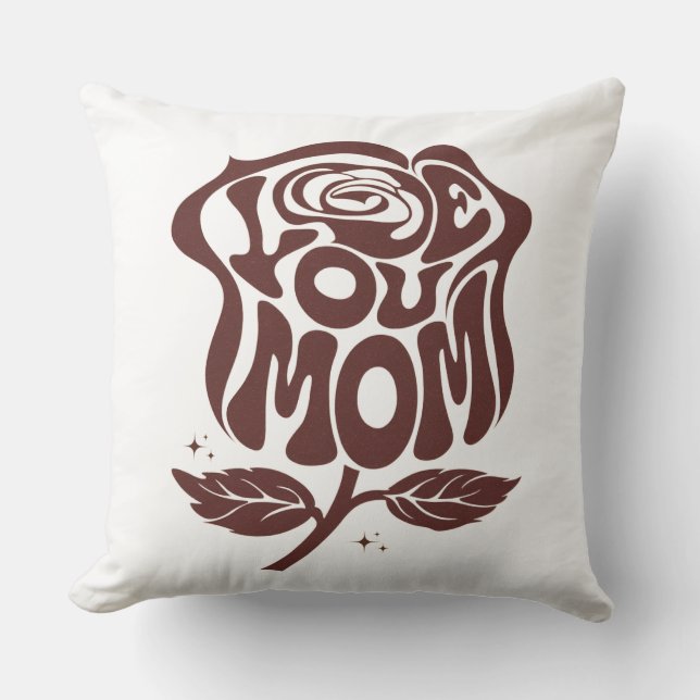 Almofada Tipografia Rosa de Amor Você Mamãe (Frente)