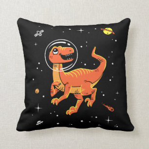 Almofada Tiranossauro alaranjado Dinos no espaço