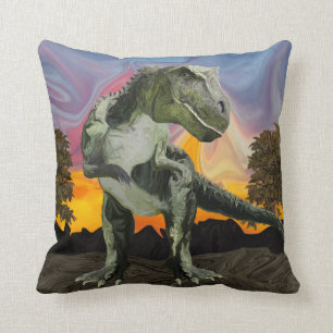 Almofada Tiranossauro Rex na hora crepuscular