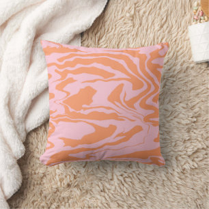 Almofada Tiras de Tigre Cor-de-Rosa e Laranja