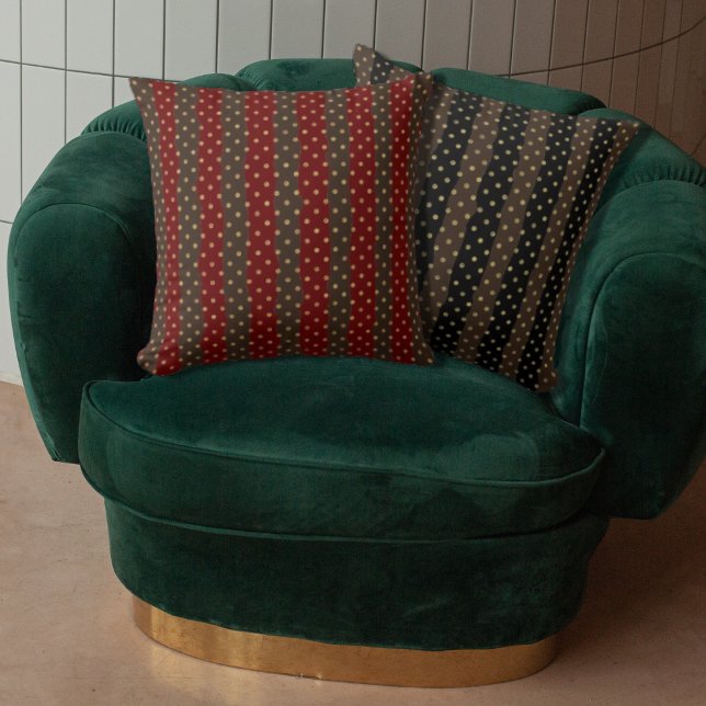 Almofada Tiras Douradas Geométricas Polkadot Coloridas do L (Criador carregado)