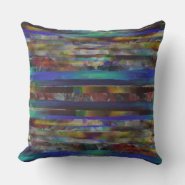 Almofada Tiras rasas de texturas coloridas digitais