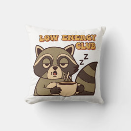 Almofada Tired Retro Raccoon Square Throw Pillow