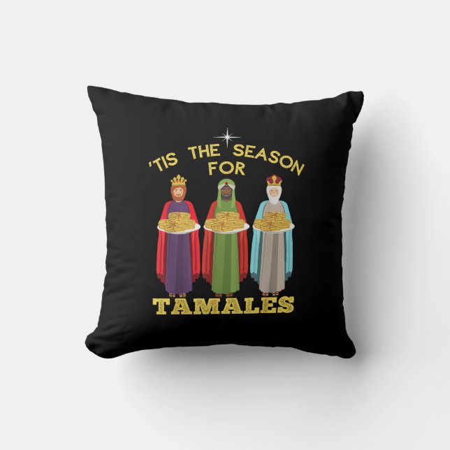 Almofada Tis Season For Tamales Funny Mexican Christmas (Frente)
