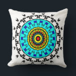 Almofada Title: Floral Mandala Throw Pillow Cyan Gold<br><div class="desc">Transform your living space with this vibrant Floral Mandala Throw Pillow. Featuring an intricate geometric design in vivid cyan and golden yellow,  this pillow adds a pop of bohemian charm and artistic energy to any sofa,  bed,  or armchair. Perfect for those who love Zen-inspired home decor and high-quality comfort.</div>