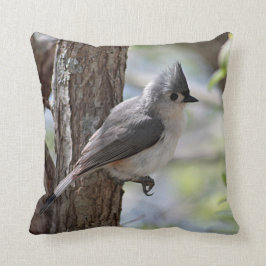 Almofada Titmouse adornado no primavera