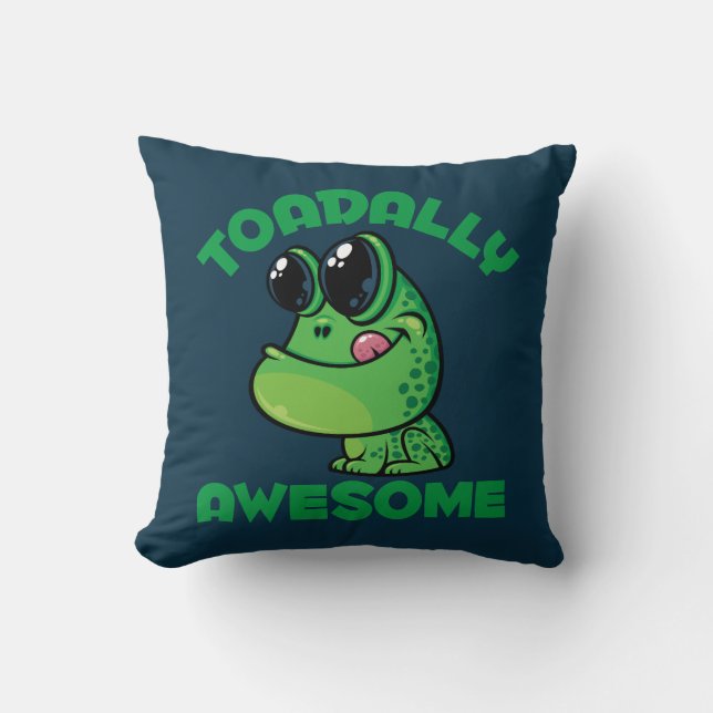 Almofada Toad de Cartoon Feliz e Incrível (Frente)