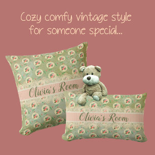 Almofada Toalhinha de Renda Rosa Personalizada Vintage em D