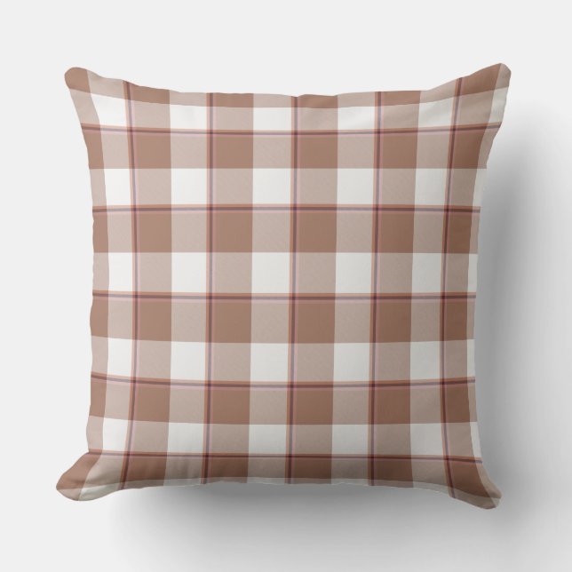Almofada Toast Brown and Athens Gray Plaid (Frente)