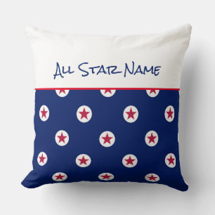 Almofada Todas as estrelas de esportes, nome Red White Blue